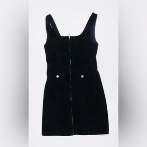DENIM&CO. Black Sleeveless Corduroy Mini Dress with Front Zip, Size 2